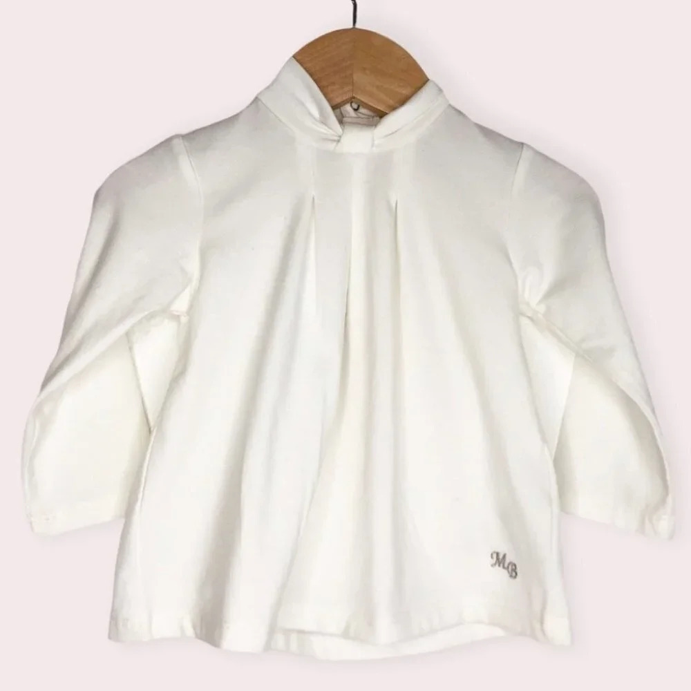 NWT Mayoral Chic shirt‎ ivory long sleeve high neck size 9 months